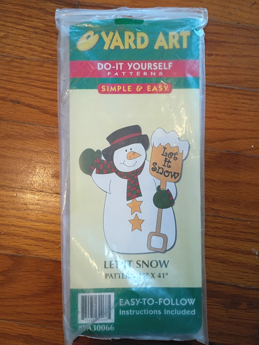 Vtg 1998 Yard Art Do-It Yourself Pattern Snowman "Let it Snow"